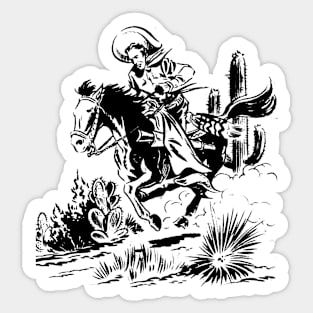 Cactus Desert Rodeo Western Retro Comic Sticker